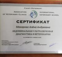 Сертификат клиники Ветеринарная станция